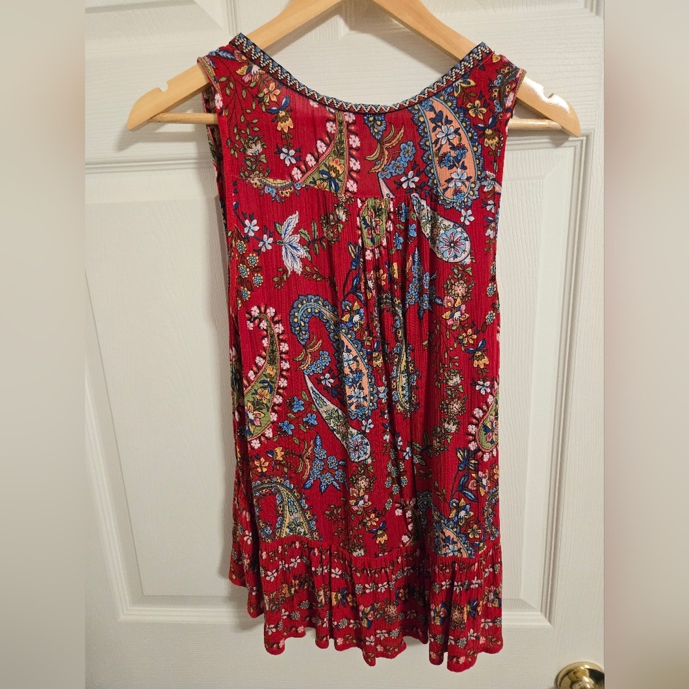 Patrons of Peace Red And Blue Paisley Top Boho Hippie Size XS - Picture 4 of 9